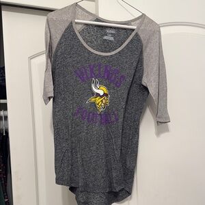 Majestic Gray and Purple Vikings Football Top